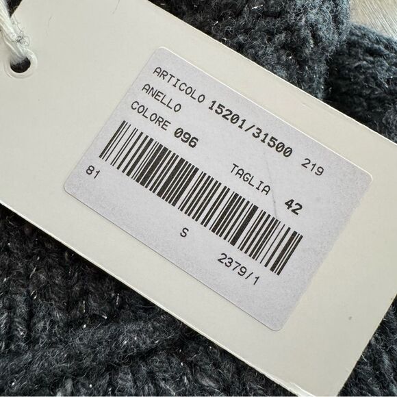 Gran Sasso Cashmere Chunky Knit Sweater 42/Small Cowl‎ Neck 3/4 Sleeve Gray - Picture 7 of 15